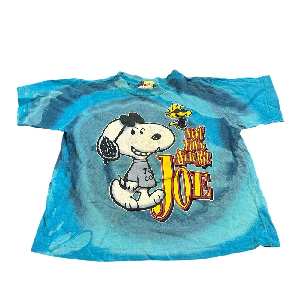 Peanuts Snoopy Joe Cool T-Shirt Kids Medium Blue Tie Dye Not Your Average Joe